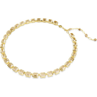 Millenia Tennis necklace, Octagon cut, Yellow, Gold-tone plated 5718674