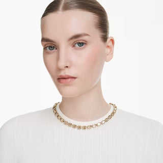 Millenia Tennis necklace, Octagon cut, Yellow, Gold-tone plated 5718674