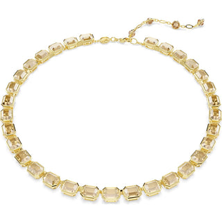 Millenia Tennis necklace, Octagon cut, Yellow, Gold-tone plated 5718674