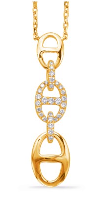 14K Yellow Gold 0.15cttw Diamond Pendant