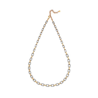 14K White and Yellow Gold Diamond Pendant, 18"