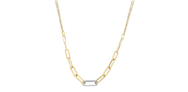 Collar de diamantes de 0,82 quilates en oro amarillo de 10 quilates - 18&quot;