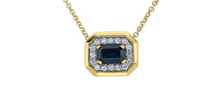 10K Yellow Gold Sapphire and Diamond Necklace