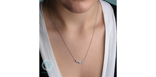 Sterling Silver Bezel Set Lab Grown Diamond Necklace 18"