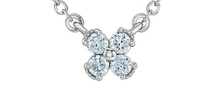 Sterling Silver Lab Grown Diamond Square Necklace 18"