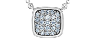 Sterling Silver Cluster Lab Grown Diamond Necklace 18"