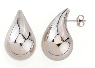 10K White Gold Water Drop Earrings Medium