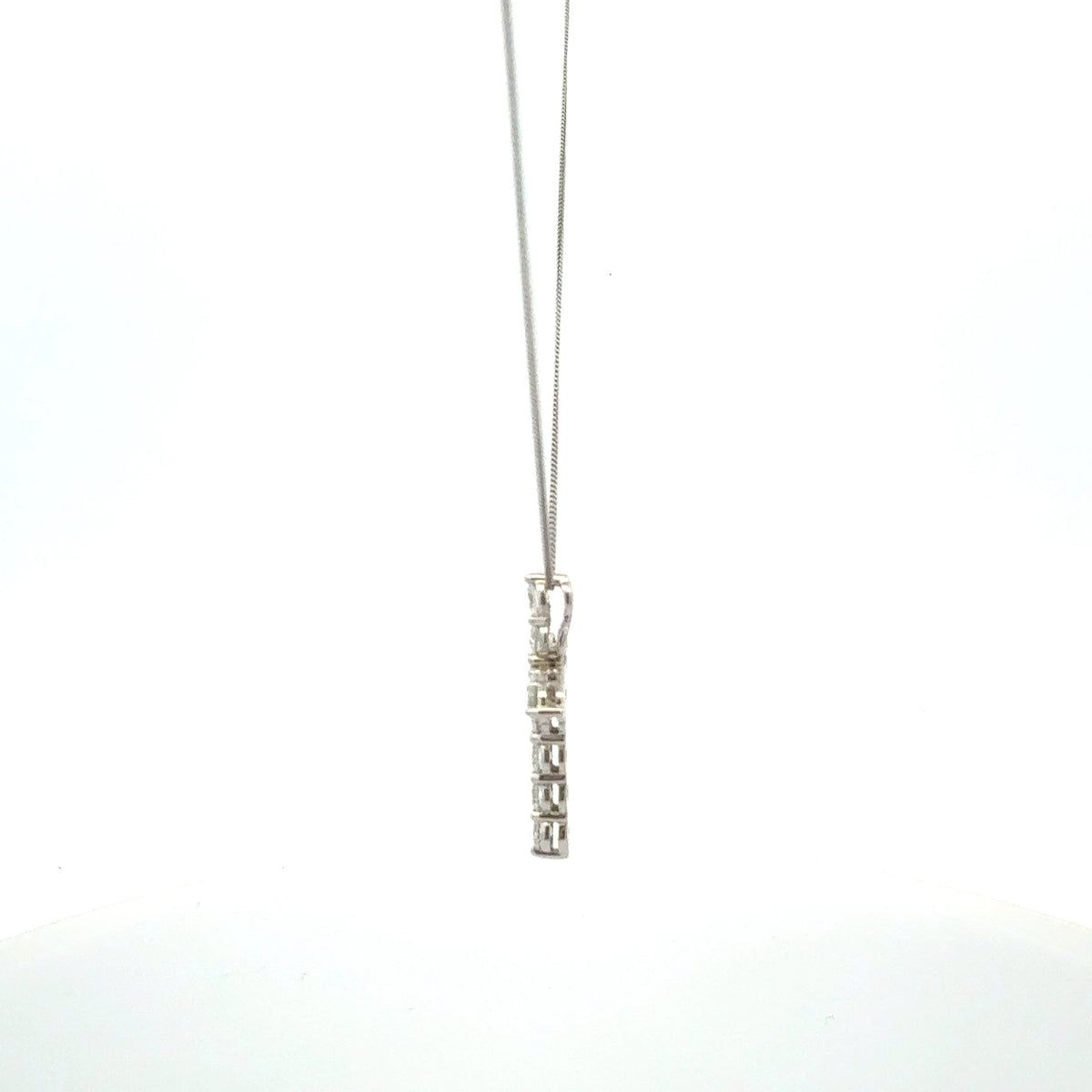 10K White Gold 1.00cttw Lab Grown Diamond Cross Necklace