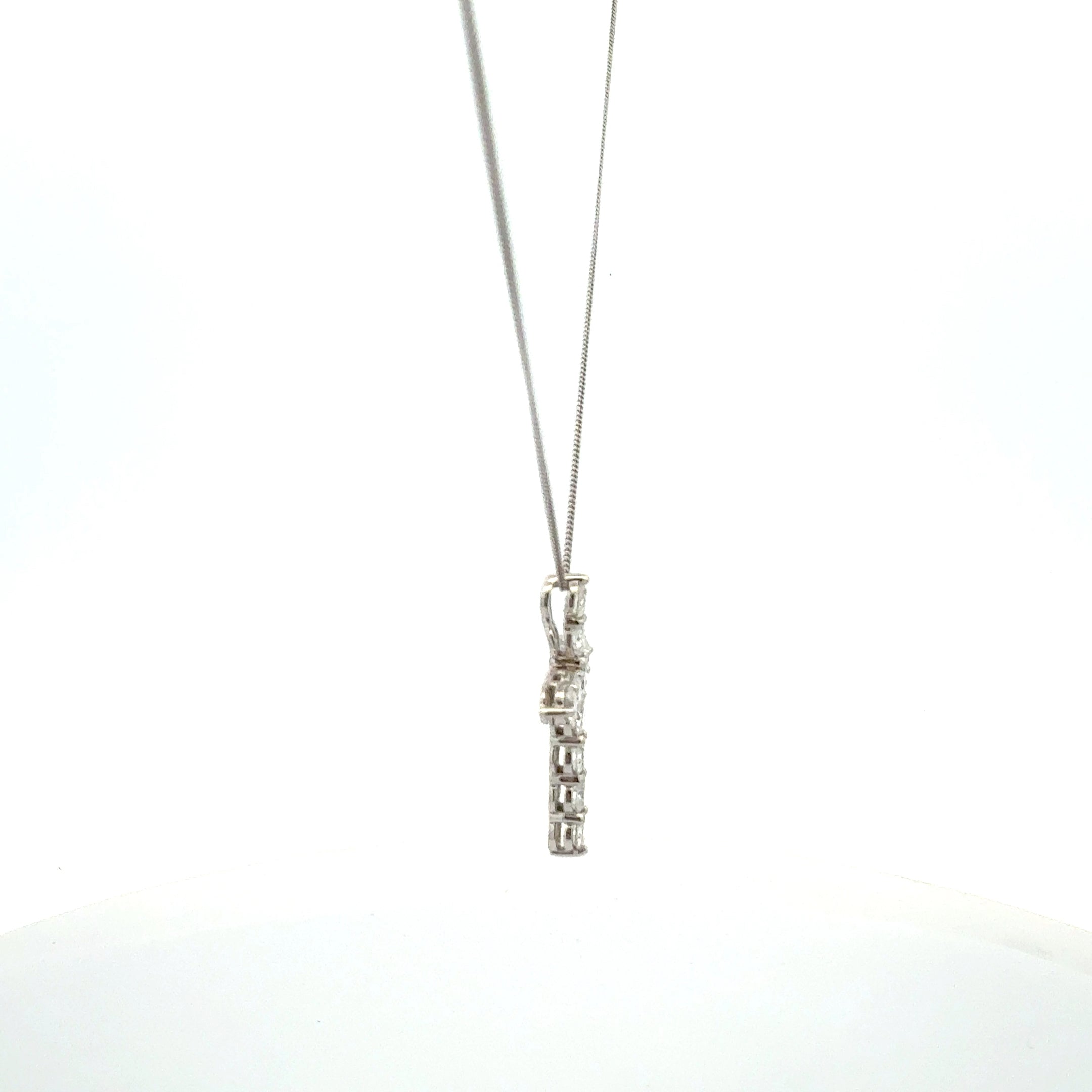 10K White Gold 1.00cttw Lab Grown Diamond Cross Necklace