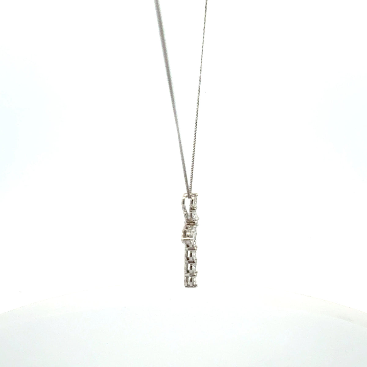 10K White Gold 1.00cttw Lab Grown Diamond Cross Necklace