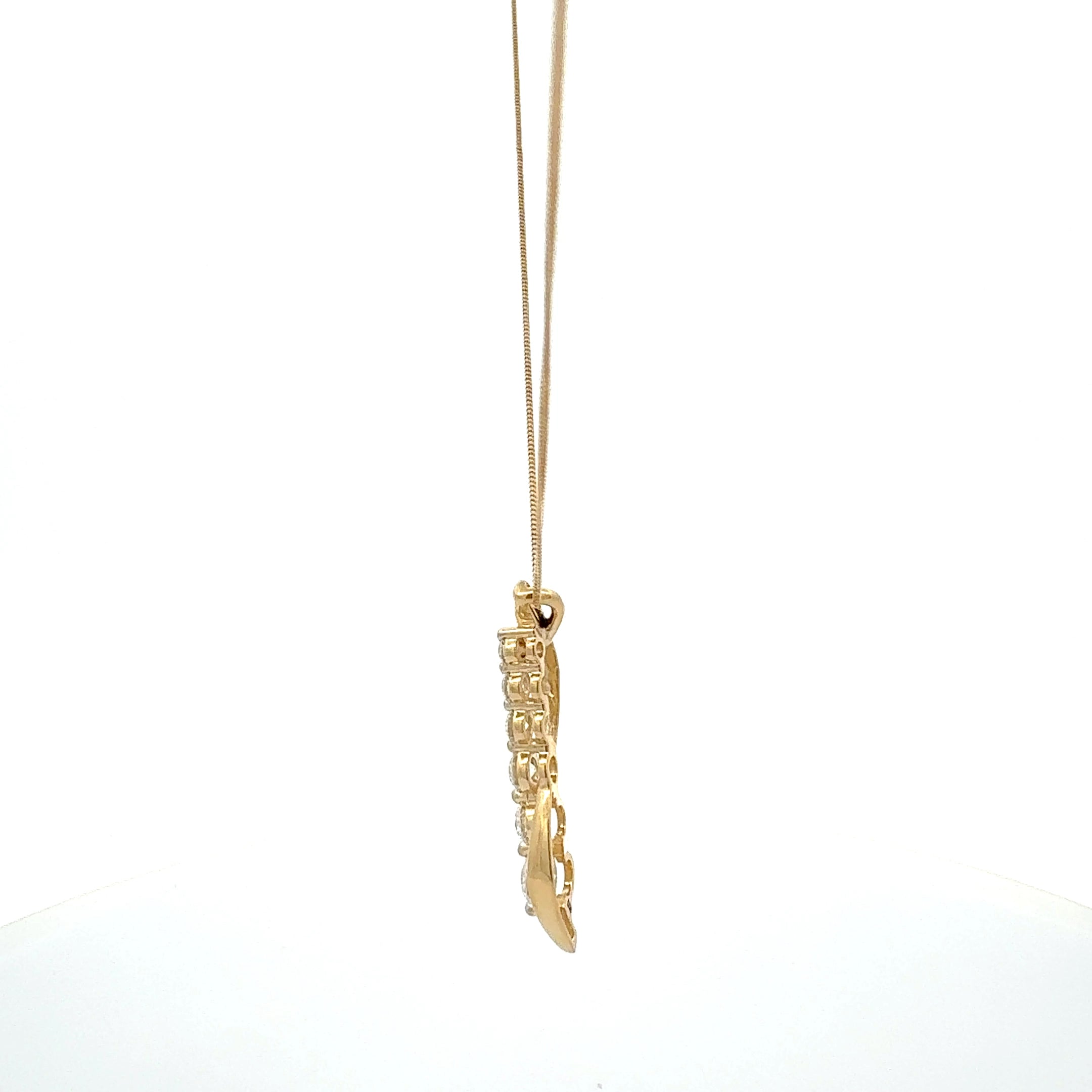 10K Yellow Gold 1.00cttw Lab Grown Diamond Pendant Necklace