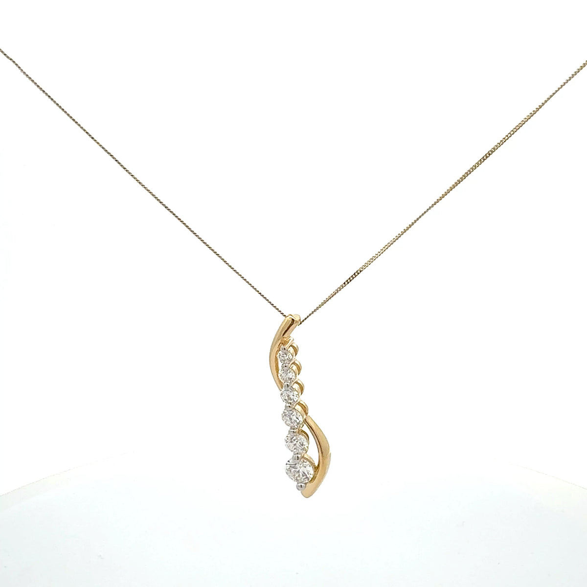10K Yellow Gold 1.00cttw Lab Grown Diamond Pendant Necklace