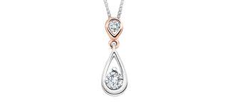 10K White and Rose Gold 0.13cttw Diamond Necklace