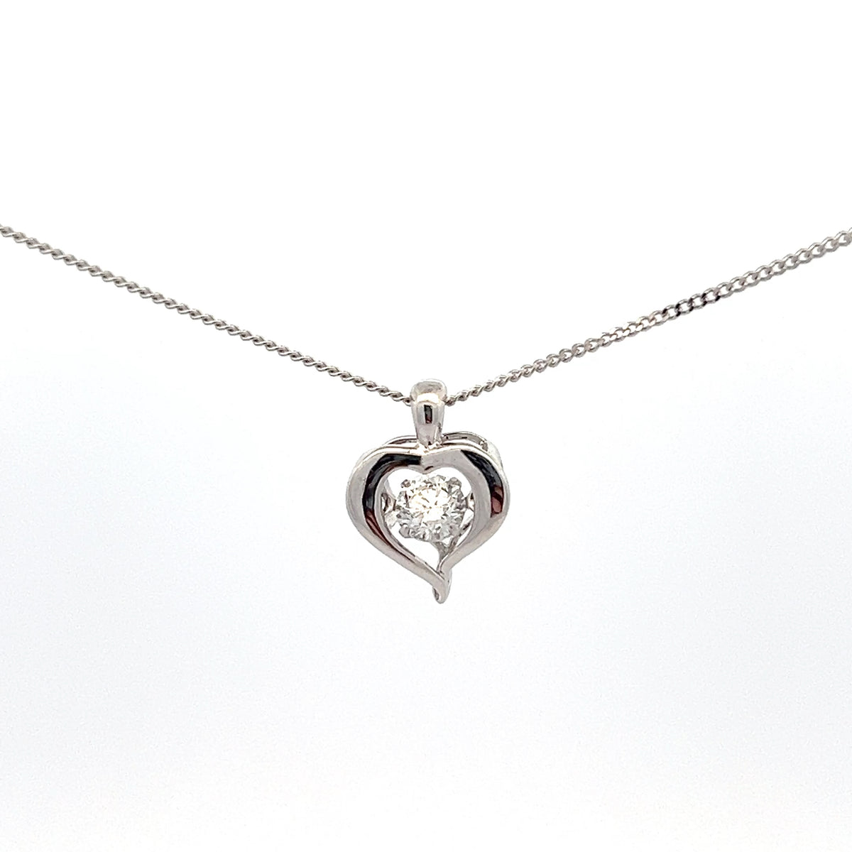 10K White Gold 0.25cttw Lab Grown Diamond Necklace - 18 Inches