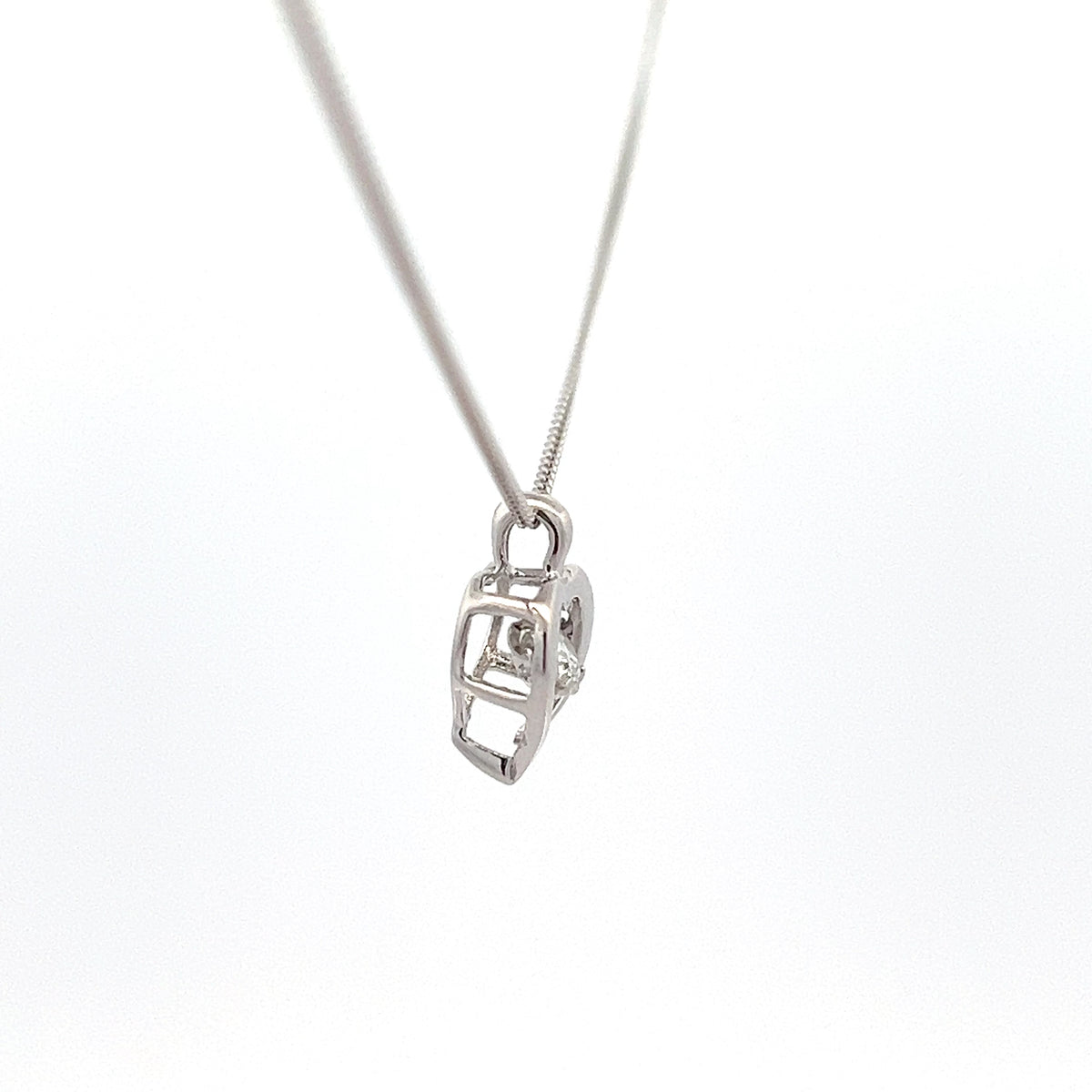 10K White Gold 0.25cttw Lab Grown Diamond Necklace - 18 Inches