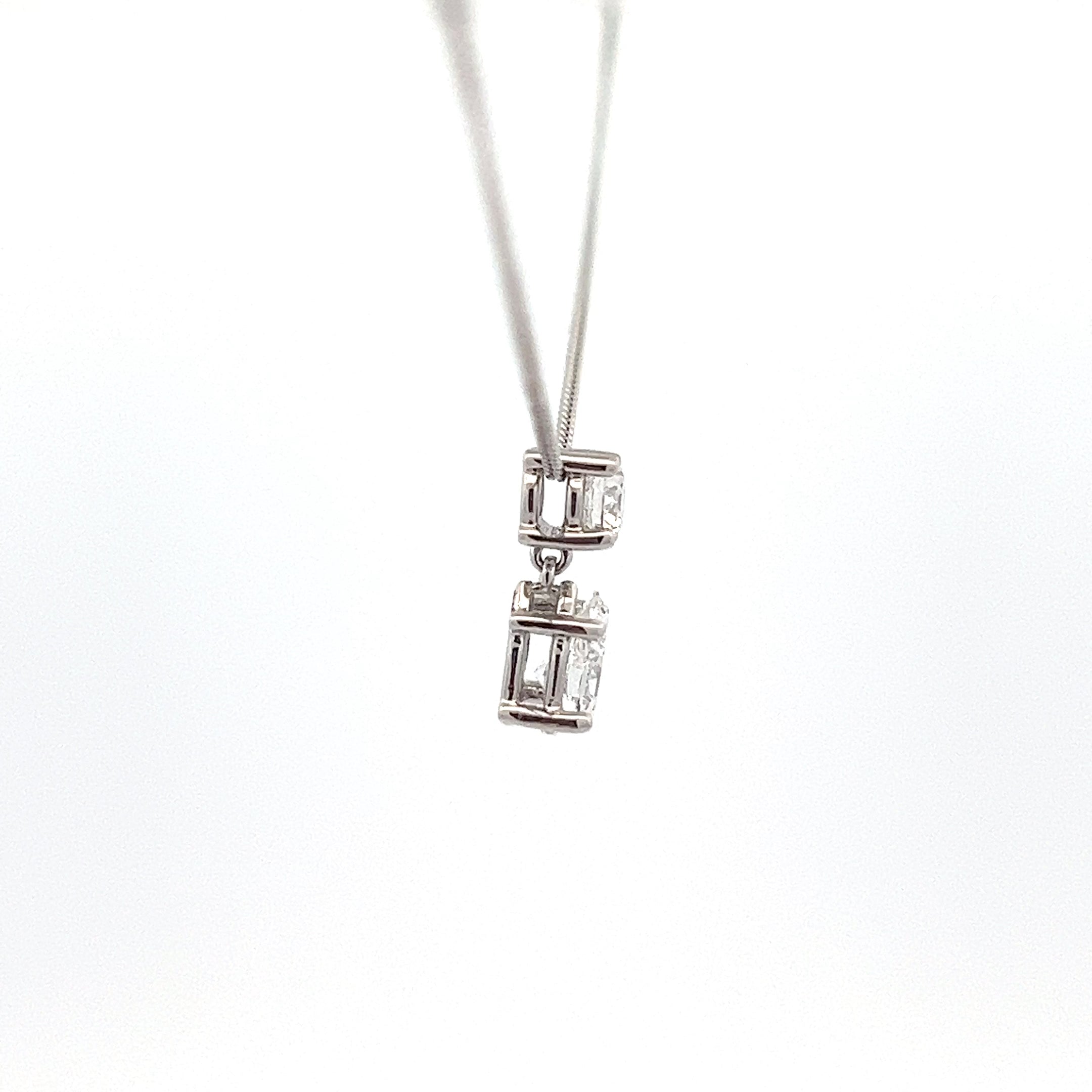 10K White Gold 0.75cttw Lab Grown Diamond Necklace - 18 Inches