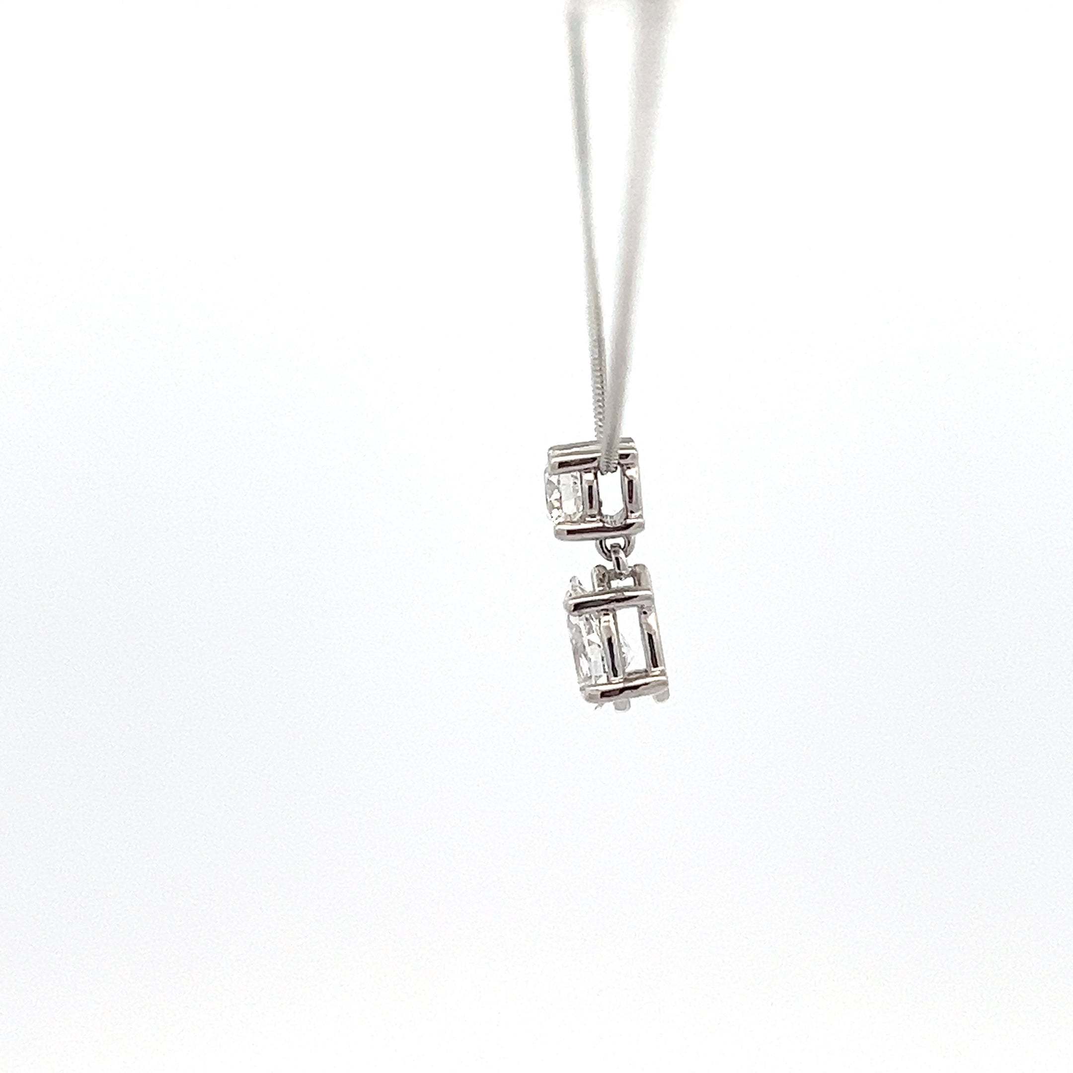 10K White Gold 0.75cttw Lab Grown Diamond Necklace - 18 Inches