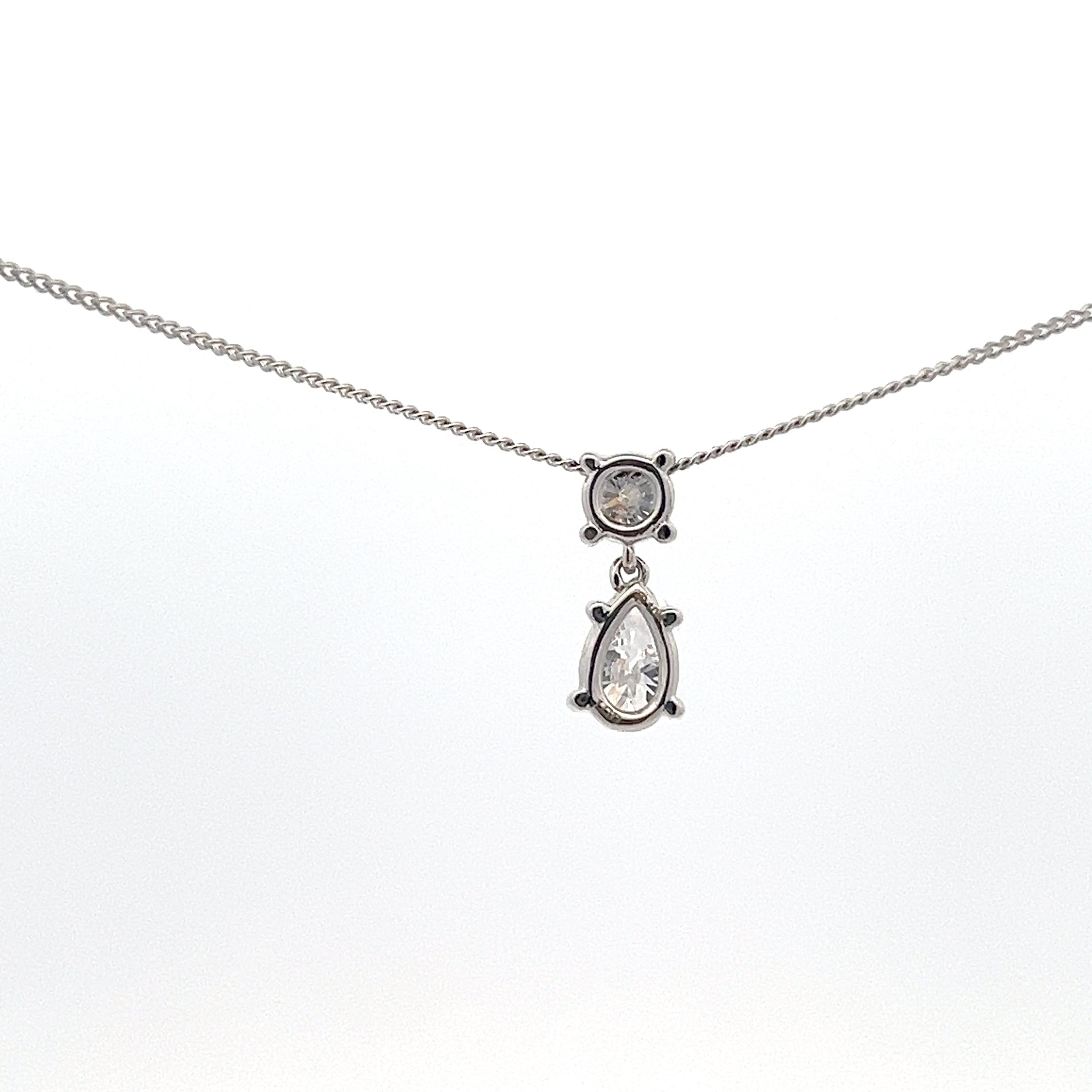 10K White Gold 0.75cttw Lab Grown Diamond Necklace - 18 Inches