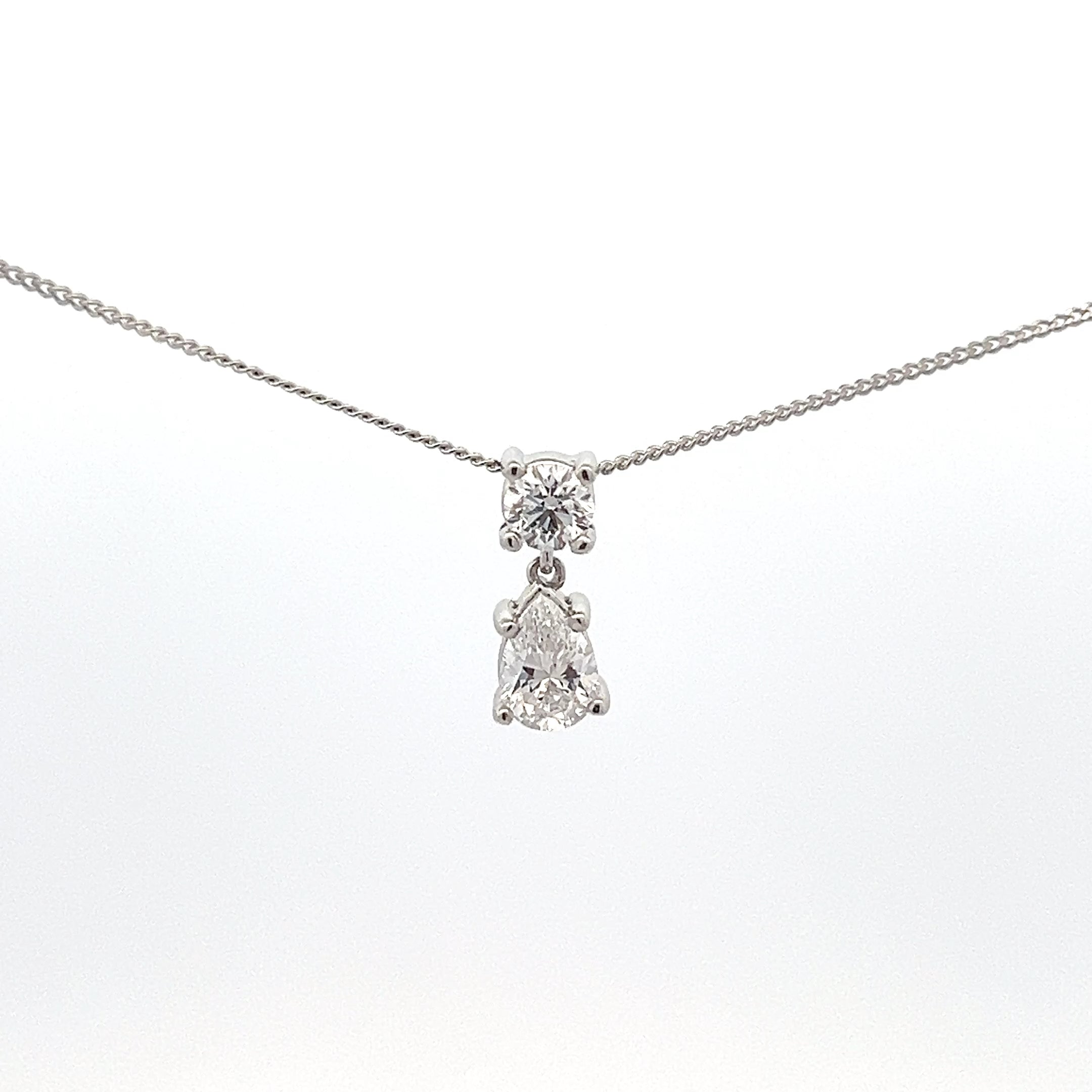 10K White Gold 0.75cttw Lab Grown Diamond Necklace - 18 Inches