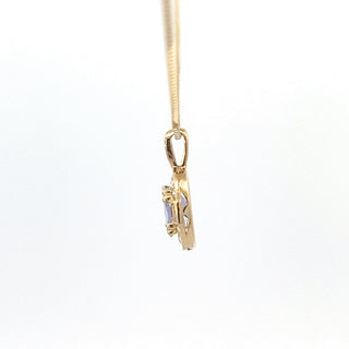10K Yellow Gold Tanzanite , White sapphire and Diamond Necklace
