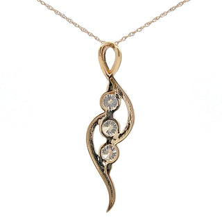 10K Yellow Gold 1.00cttw  Lab Grown Diamond Pendant Necklace 18"
