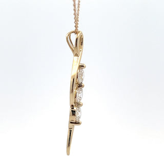 10K Yellow Gold 1.00cttw  Lab Grown Diamond Pendant Necklace 18"