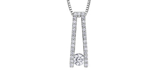 Colgante de diamantes canadienses de 0,30 quilates en oro blanco de 10 quilates, 18"