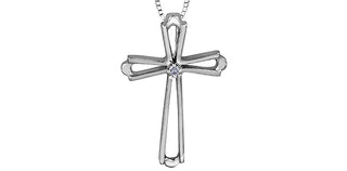 Colgante de cruz de diamantes
