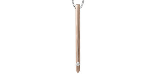 10K Gold 0.03 cttw Canadian Diamond Solitaire Bar Necklace, 18"