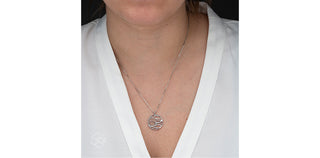 Sterling Silver 0.07cttw Waves Diamond Necklace