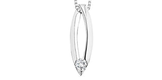 10K White Gold 0.03 cttw Diamond Pendant