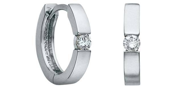 10K Gold 0.10cttw Diamond Hoop Earrings