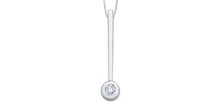 10K White Gold 0.05 cttw Diamond Pendant