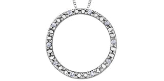 Colgante de eternidad con diamantes de 0,05 quilates en oro blanco de 10 quilates - 18"