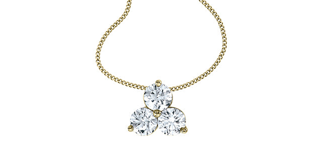 14K Yellow Gold 0.24cttw Canadian Diamond Pendant, 18"