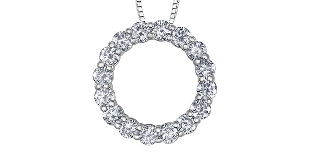 10K White Gold 1.00cttw Diamond Necklace