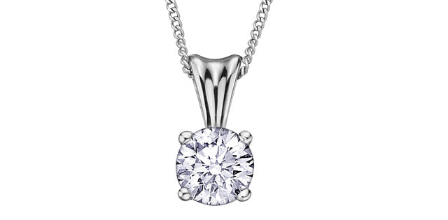 14K White Gold 0.15cttw Canadian Diamond Pendant