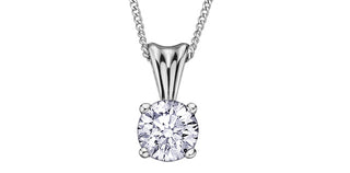 14K White Gold 0.20cttw Canadian Diamond Pendant