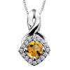 10K White Gold Citrine &amp; Diamond Pendant