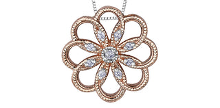 10K White & Rose Gold 0.05 cttw Diamond Necklace