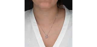 Sterling Silver 0.01cttw Diamond Heart Mom Necklace