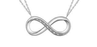 Sterling Silver 0.05cttw  Diamond Infinity Necklace