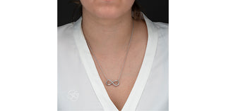 Sterling Silver 0.05cttw  Diamond Infinity Necklace
