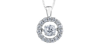 10K Yellow Gold 0.12cttw Diamond Necklace, 18"