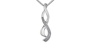 Sterling Silver Diamond Tie Necklace 18"