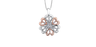 10K White & Rose Gold 0.15 cttw Diamond Necklace