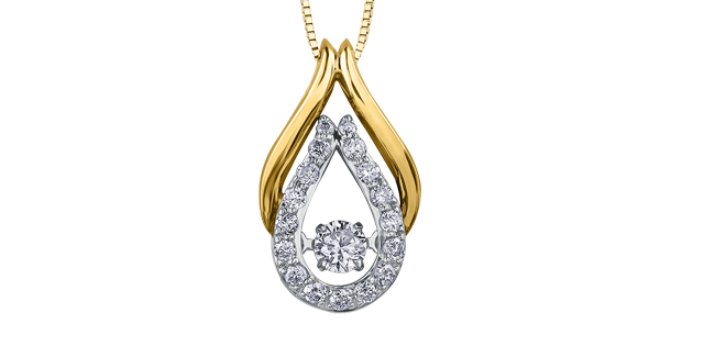 Collar de eternidad con diamantes de 0,25 quilates en oro blanco y amarillo de 10 quilates, 18&quot;