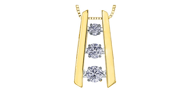 Collar de plata con diamantes y oro amarillo de 10 quilates