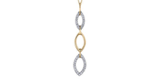 10K Yellow Gold 0.25cttw Diamond Necklace, 18"
