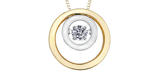 Collar de plata con diamantes y oro amarillo de 10 quilates
